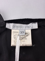 Germano Zama 2000s Black Velvet & Chiffon Ruffle Mini Dress - XS/S