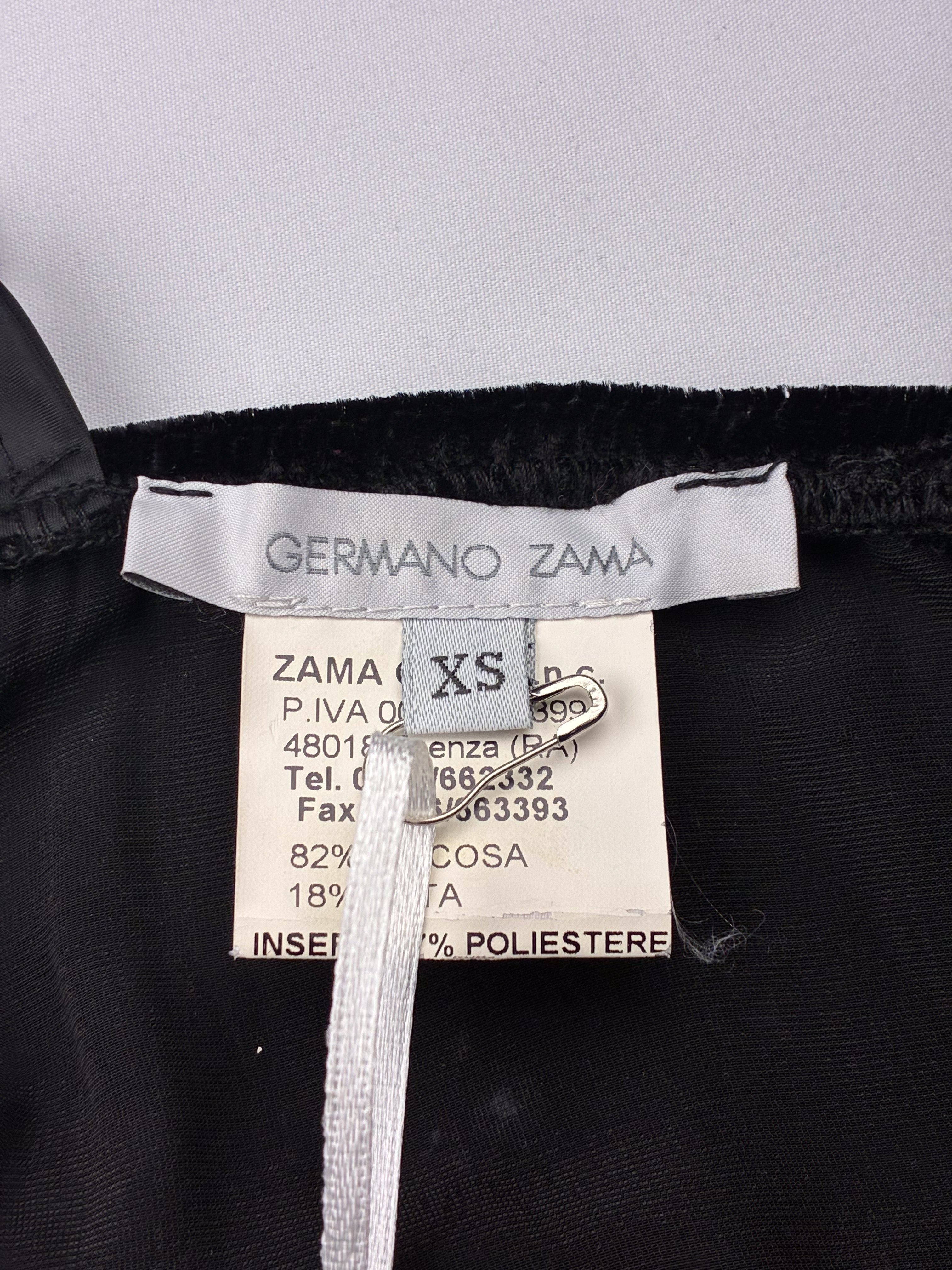 Germano Zama 2000s Black Velvet & Chiffon Ruffle Mini Dress - XS/S