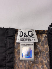 D&G Dolce & Gabbana Underwear 2000s Leopard Mesh Bustier Slip Dress - XS