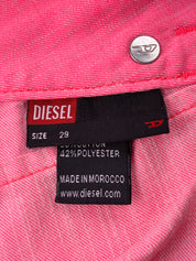 Diesel 2000s Neon Pink Low-Rise Denim Mini Skirt - XS/S