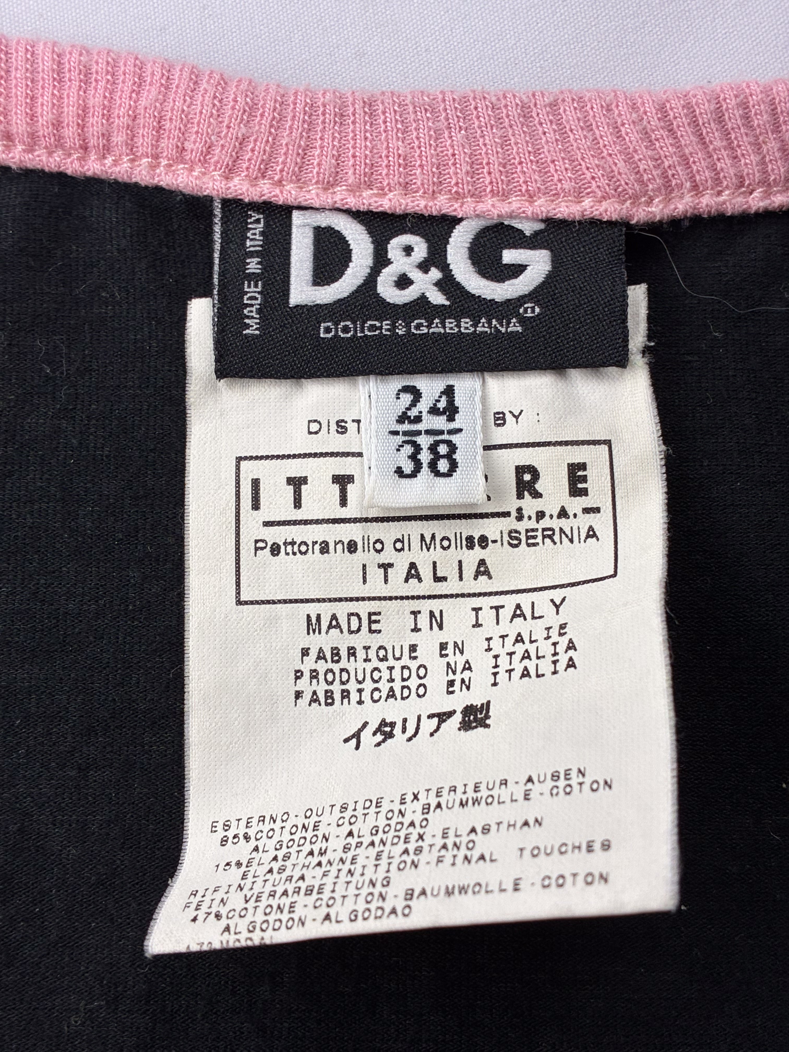 D&G Dolce & Gabbana 2000s "Diamonds & Guys" Silver Foil Logo Tank - XS/S