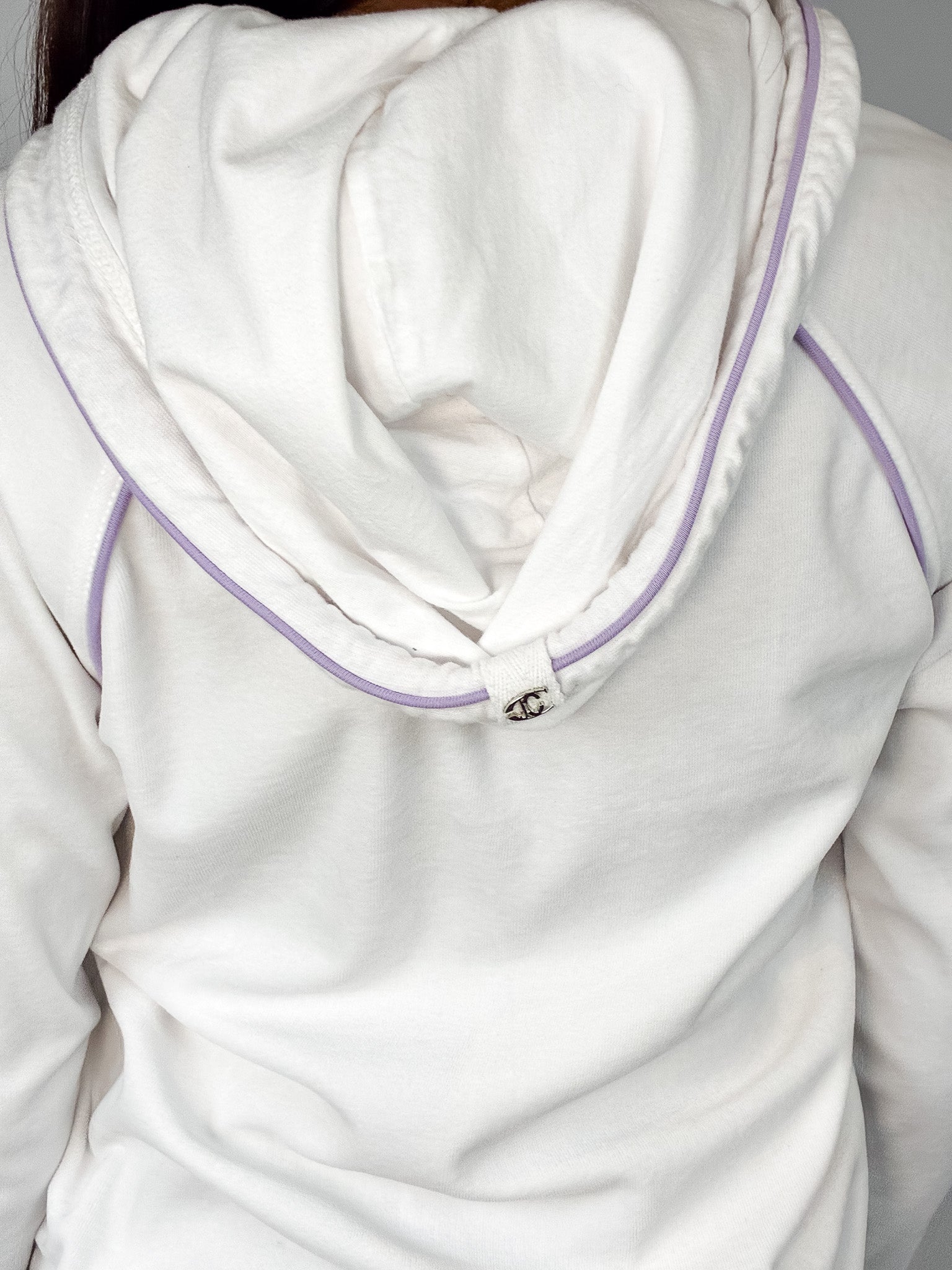 Just Cavalli 2000s White Rhinestone Logo Zip Hoodie - S