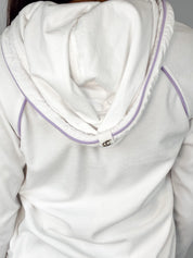 Just Cavalli 2000s White Rhinestone Logo Zip Hoodie - S