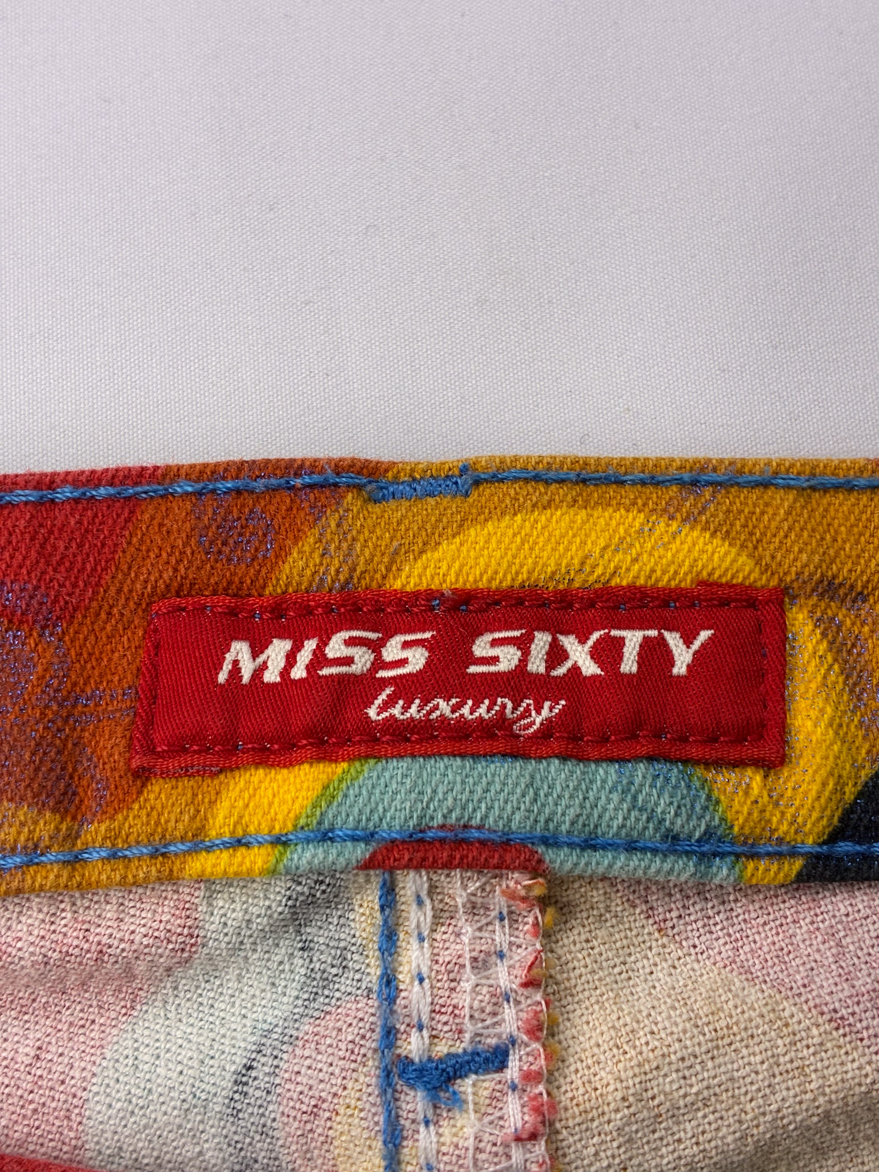 Miss Sixty 2000s Psychedelic Butterfly Print Low Rise Flare Jeans - W27