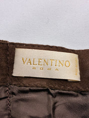 Valentino Roma 2000s Suede Patchwork Appliqué Halter Top - S/M