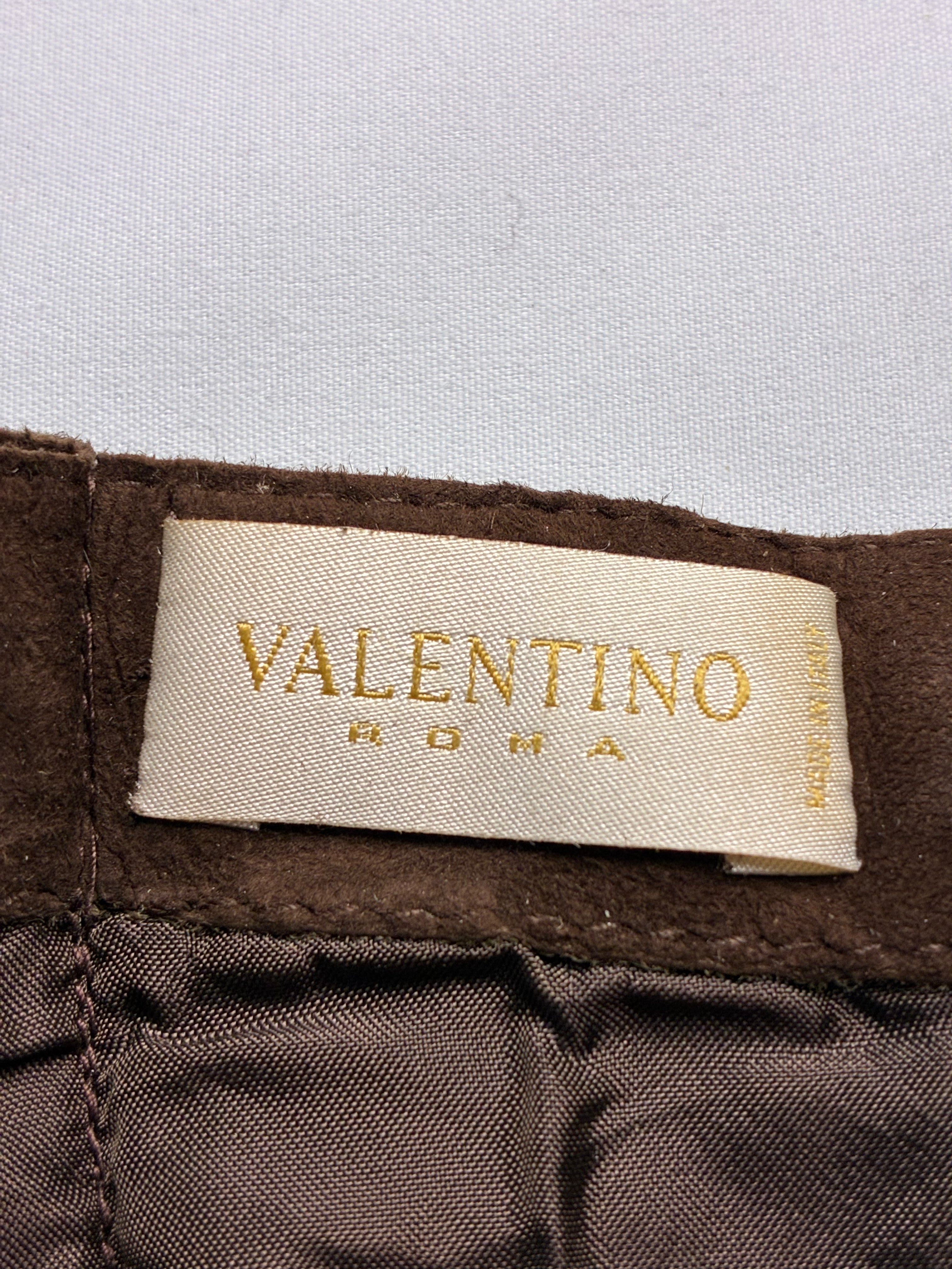 Valentino Roma 2000s Suede Patchwork Appliqué Halter Top - S/M