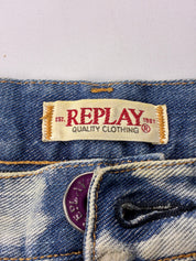 Replay 2000s Dual Zip Low-Rise Denim Mini Skirt - XS/S