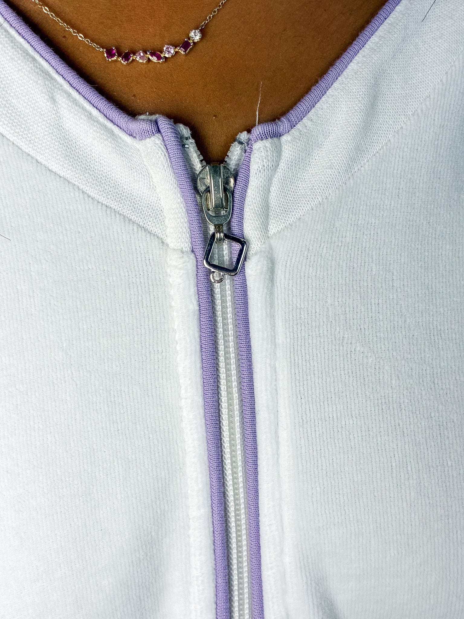 Just Cavalli 2000s White Rhinestone Logo Zip Hoodie - S