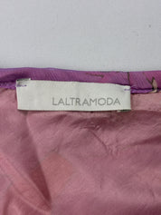 Laltramoda 2000s Pink Floral Crinkle Chiffon Ruffle Mini Skirt - S