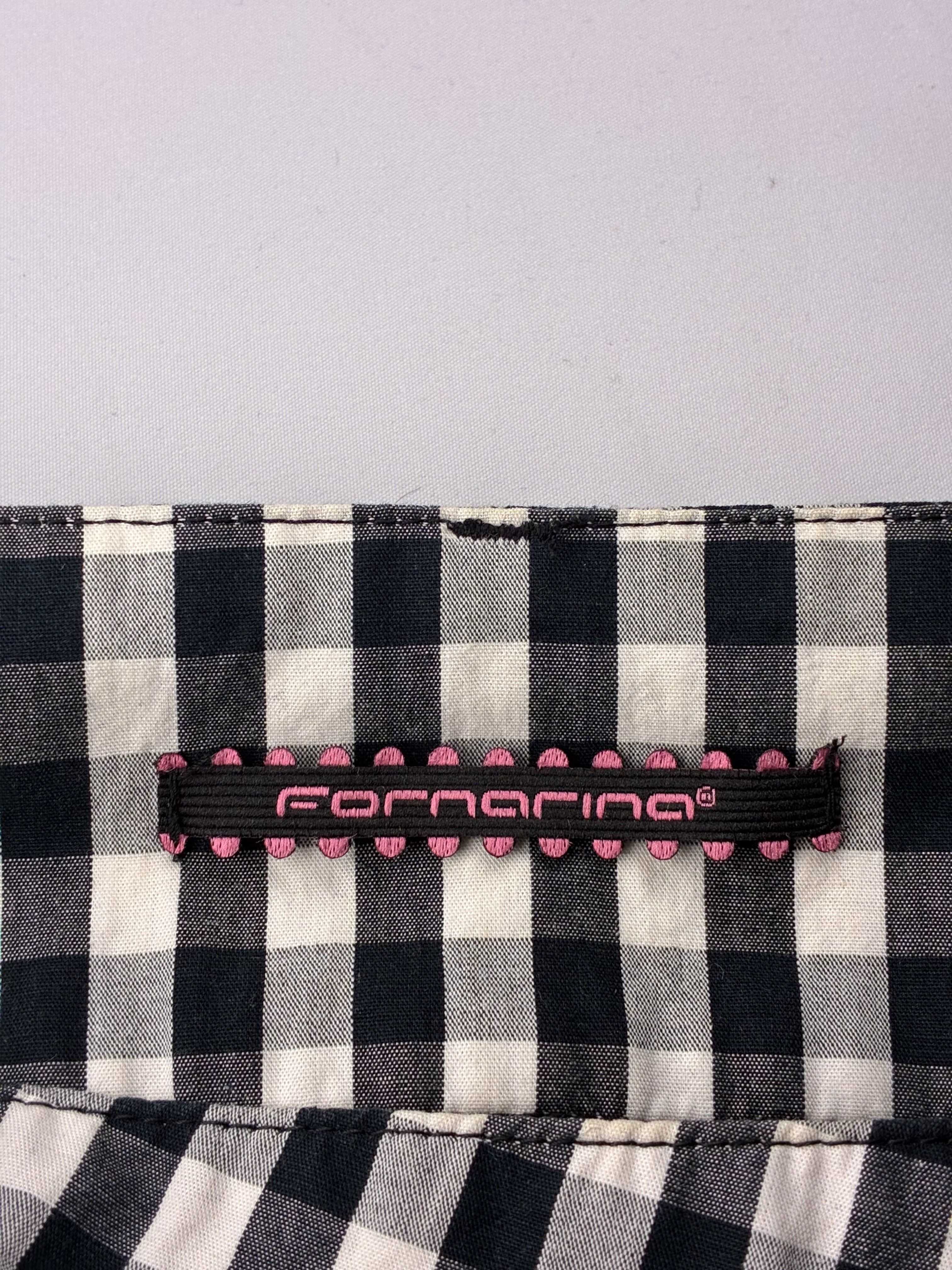 Fornarina 2000s Black Gingham Corset Top and Bubble Skirt Set - XS/S