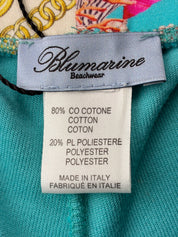 Blumarine Beachwear 2000s Aqua Velour Low-Rise Shorts - XS/S