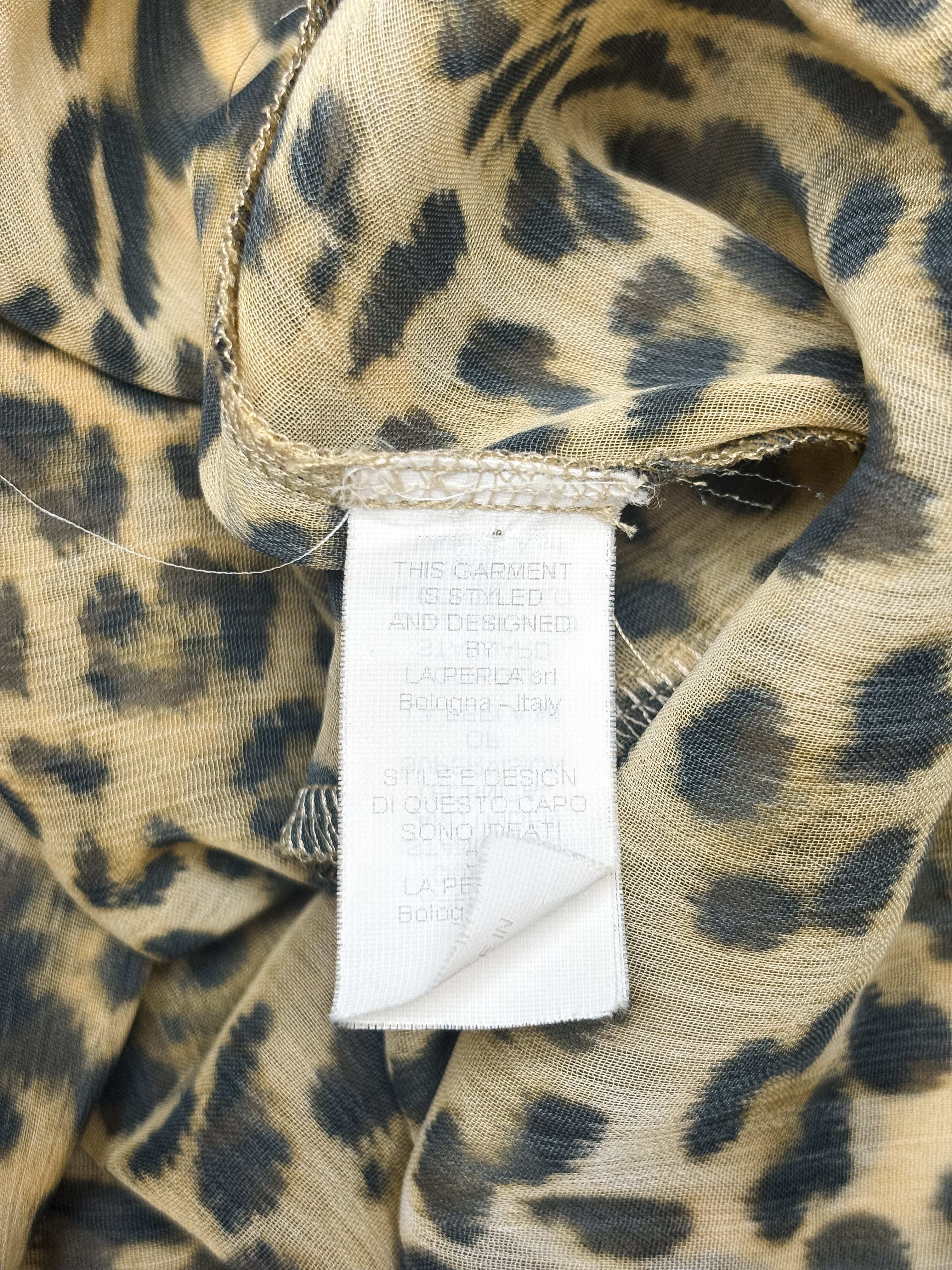 La Perla Leopard Print Sheer Maxi Kaftan Dress – L