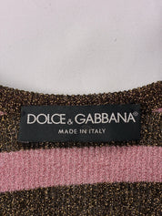 Dolce & Gabbana FW 2000 Purple Metallic Striped Tank and Scarf Set - S/M