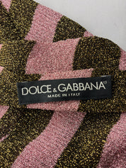 Dolce & Gabbana FW 2000 Purple Metallic Striped Tank and Scarf Set - S/M