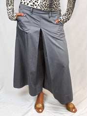 Sportmax 2000s Grey Pleated Wide-Leg Trousers - S