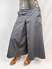 Sportmax 2000s Grey Pleated Wide-Leg Trousers - S