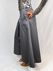 Sportmax 2000s Grey Pleated Wide-Leg Trousers - S