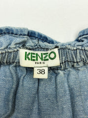 Kenzo Paris 2010s "Hyper Renegade" Graphic Denim Midi Skirt - S/M