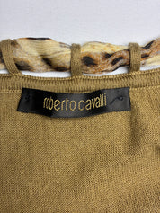 Roberto Cavalli 2000s Cheetah Print Silk Skirt and Silk Cashmere Tank Set - S/M