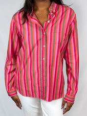 Sonia by Sonia Rykiel 2000s Pink Striped Button-Down Shirt - M