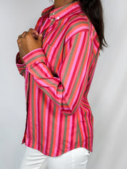Sonia by Sonia Rykiel 2000s Pink Striped Button-Down Shirt - M