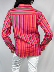 Sonia by Sonia Rykiel 2000s Pink Striped Button-Down Shirt - M