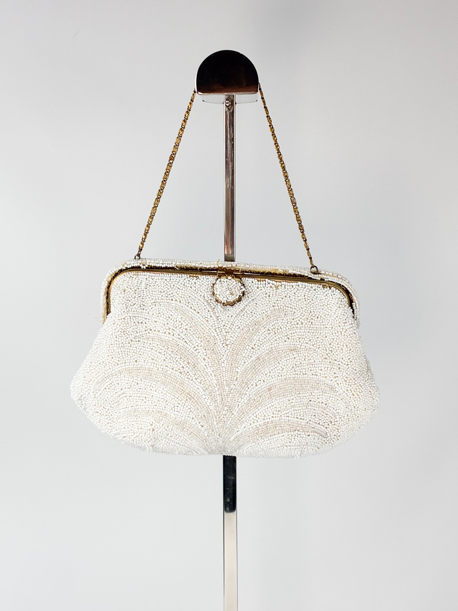 1950s Handmade French Beaded Evening Bag