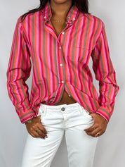 Sonia by Sonia Rykiel 2000s Pink Striped Button-Down Shirt - M