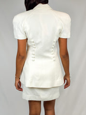 Alberto Makali 1990s Cream Double-Breasted Sculptural Skirt Suit - XS/S