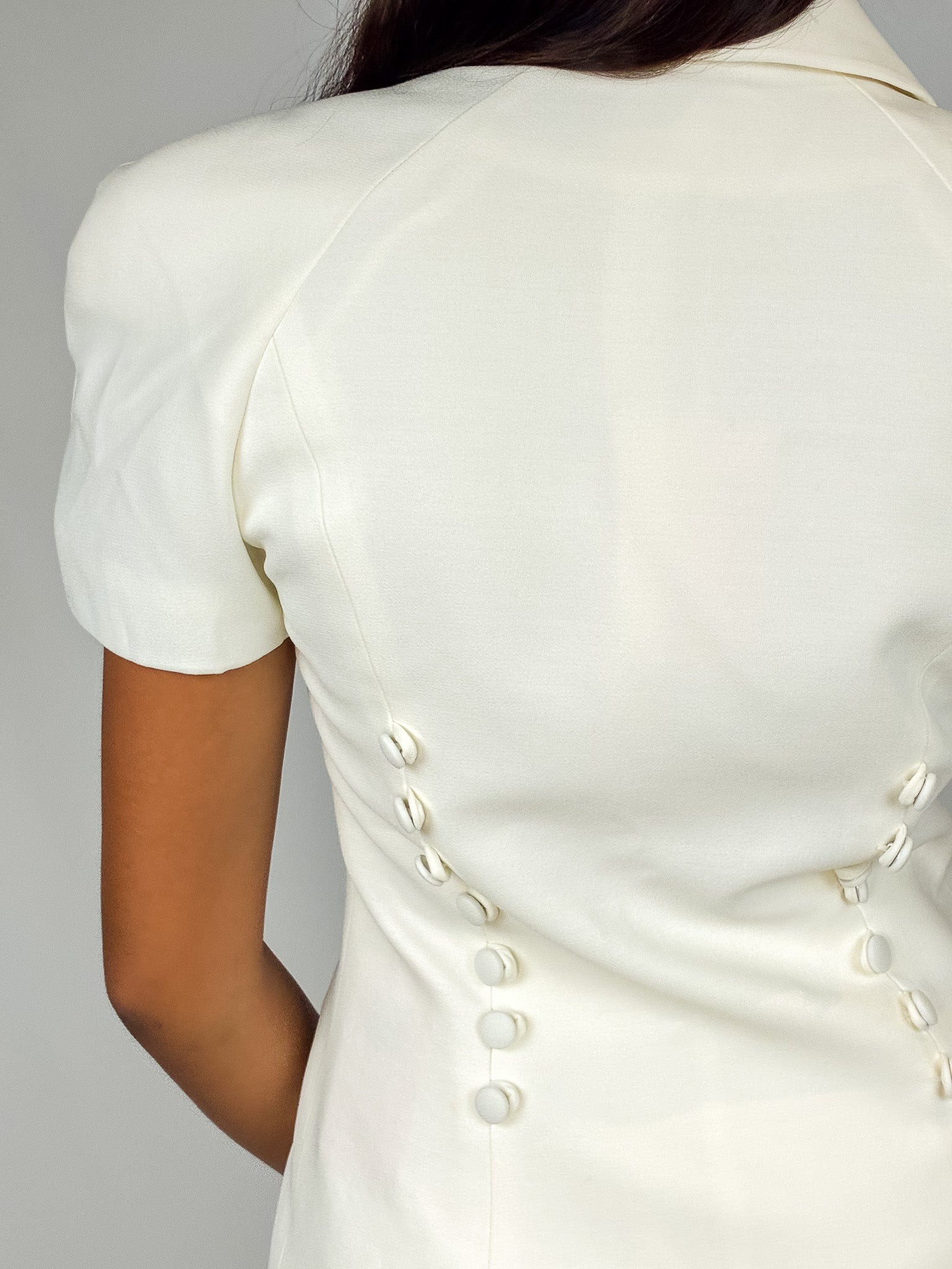 Alberto Makali 1990s Cream Double-Breasted Sculptural Skirt Suit - XS/S