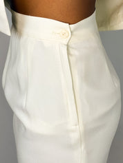 Alberto Makali 1990s Cream Double-Breasted Sculptural Skirt Suit - XS/S