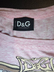 D&G 2000s Pink Marl "Freedom" Concert Poster Graphic Tee - XS-M
