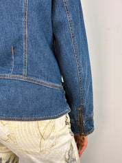 Luisa Spagnoli 2000s Blue Denim Biker Jacket - S/M