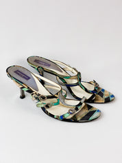 Emilio Pucci 2000s Multicolor Print Strappy Sandals - EU 37