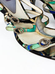 Emilio Pucci 2000s Multicolor Print Strappy Sandals - EU 37