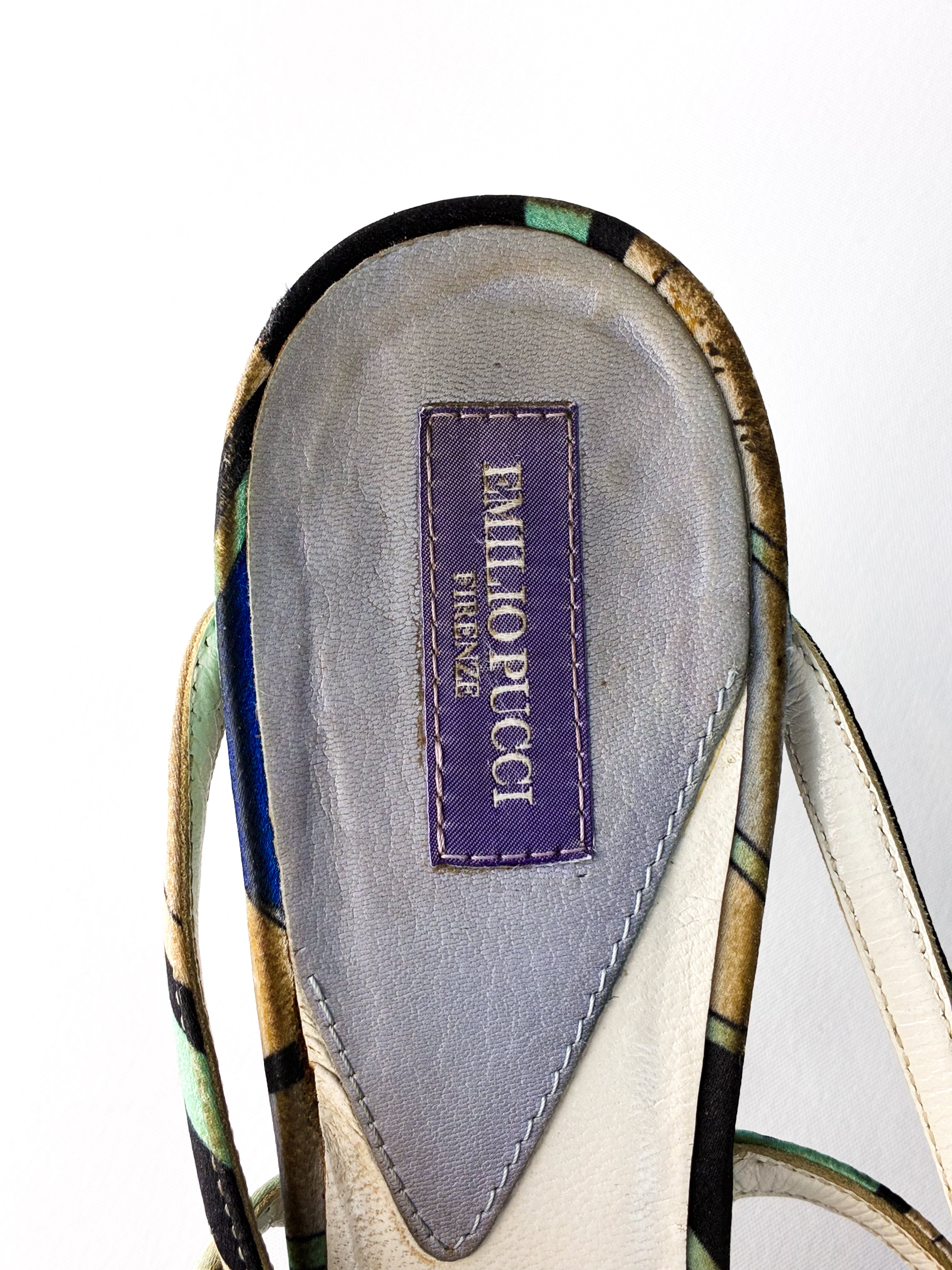 Emilio Pucci 2000s Multicolor Print Strappy Sandals - EU 37