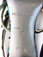 Emilio Pucci 2000s Multicolor Print Strappy Sandals - EU 37