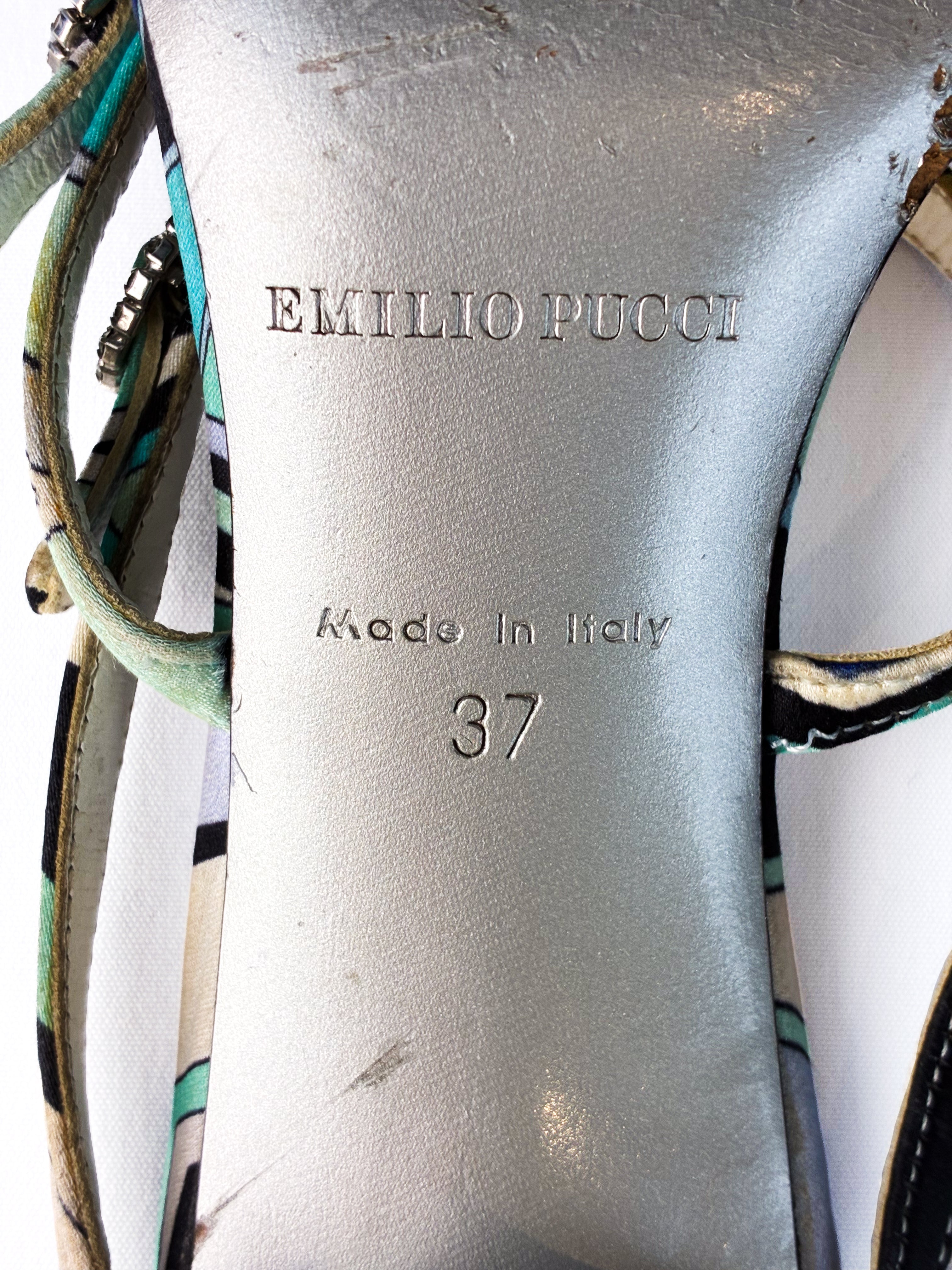Emilio Pucci 2000s Multicolor Print Strappy Sandals - EU 37