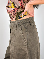 Kenzo Paris Modern Washed Olive Barrel Leg Cargo Pants - W28
