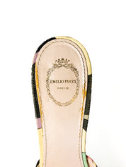 Emilio Pucci 2000s Multicolor Print Kitten Heel Mules - EU 39.5