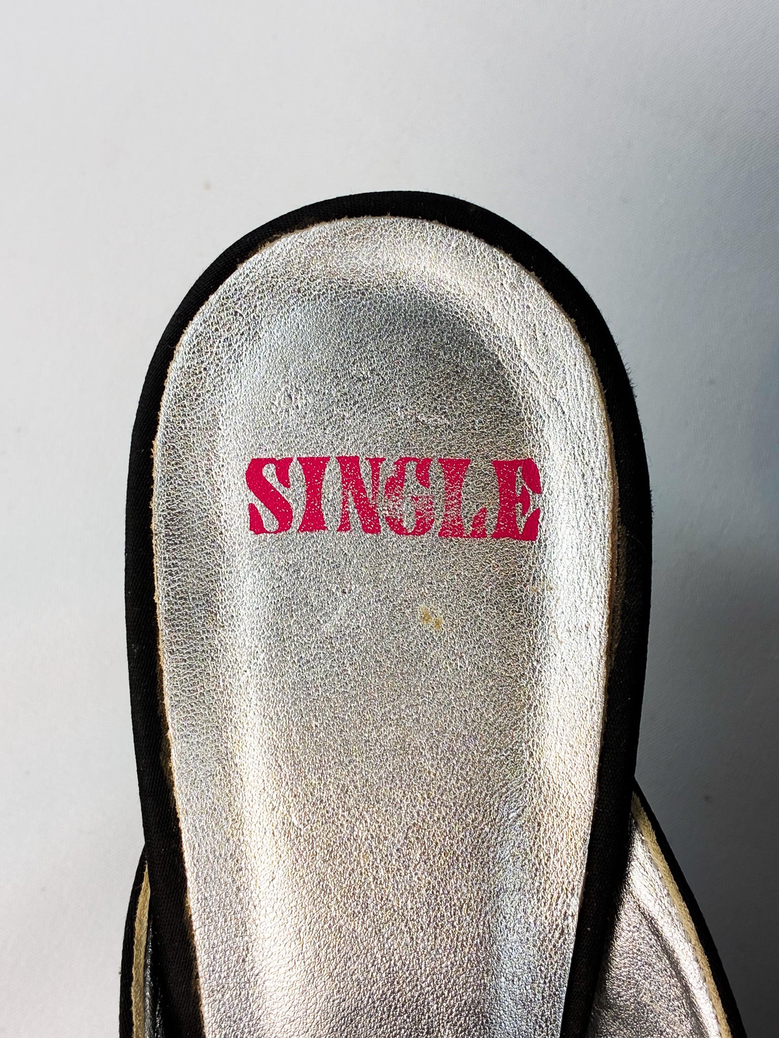 Single 2000s Black Satin Embroidered Face Kitten Heel Mules - EU 37