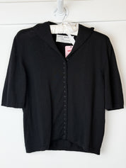 Anna Molinari Blumarine 100% Wool Black Button Front Cardigan - S
