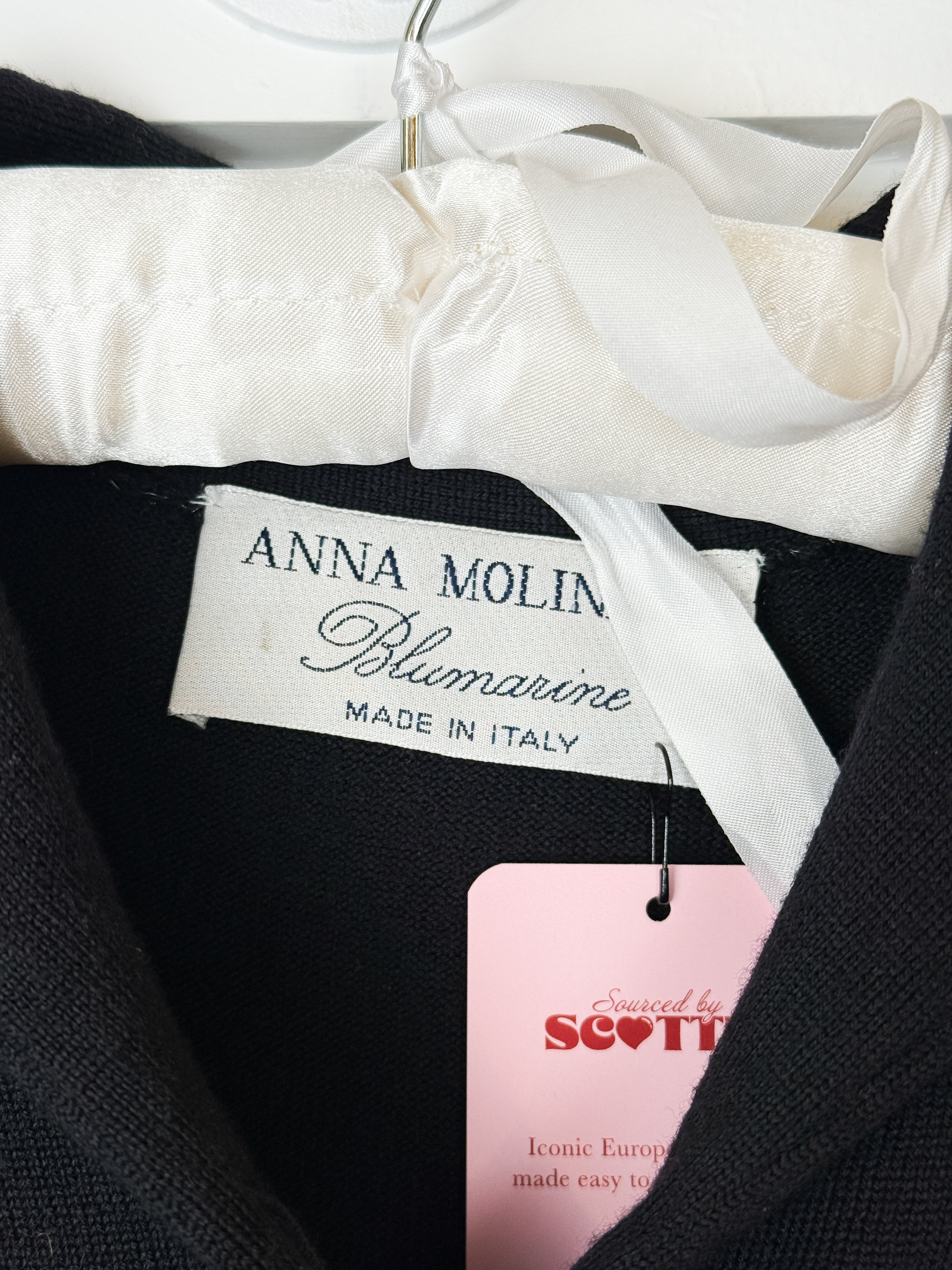 Anna Molinari Blumarine 100% Wool Black Button Front Cardigan - S