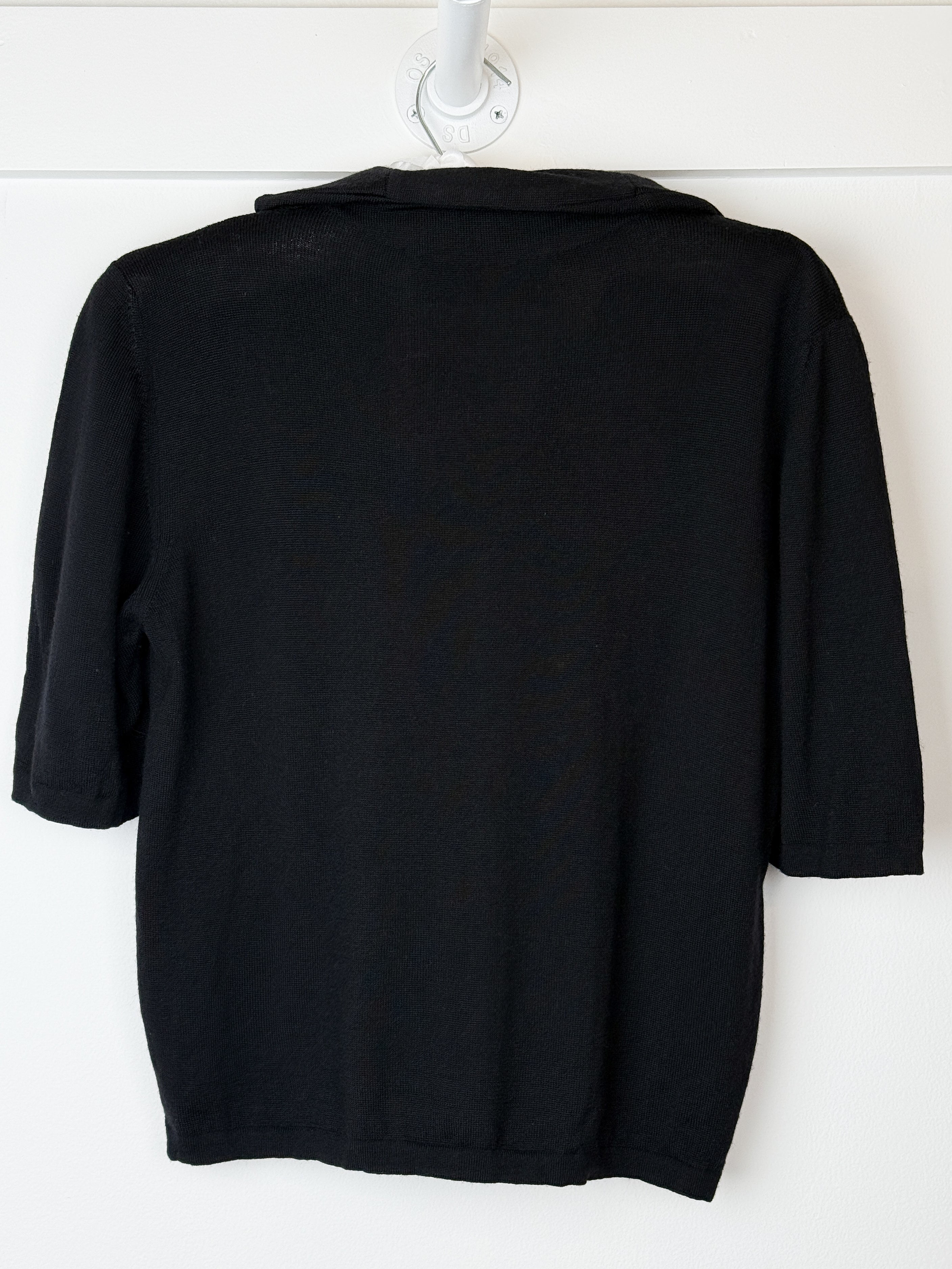 Anna Molinari Blumarine 100% Wool Black Button Front Cardigan - S