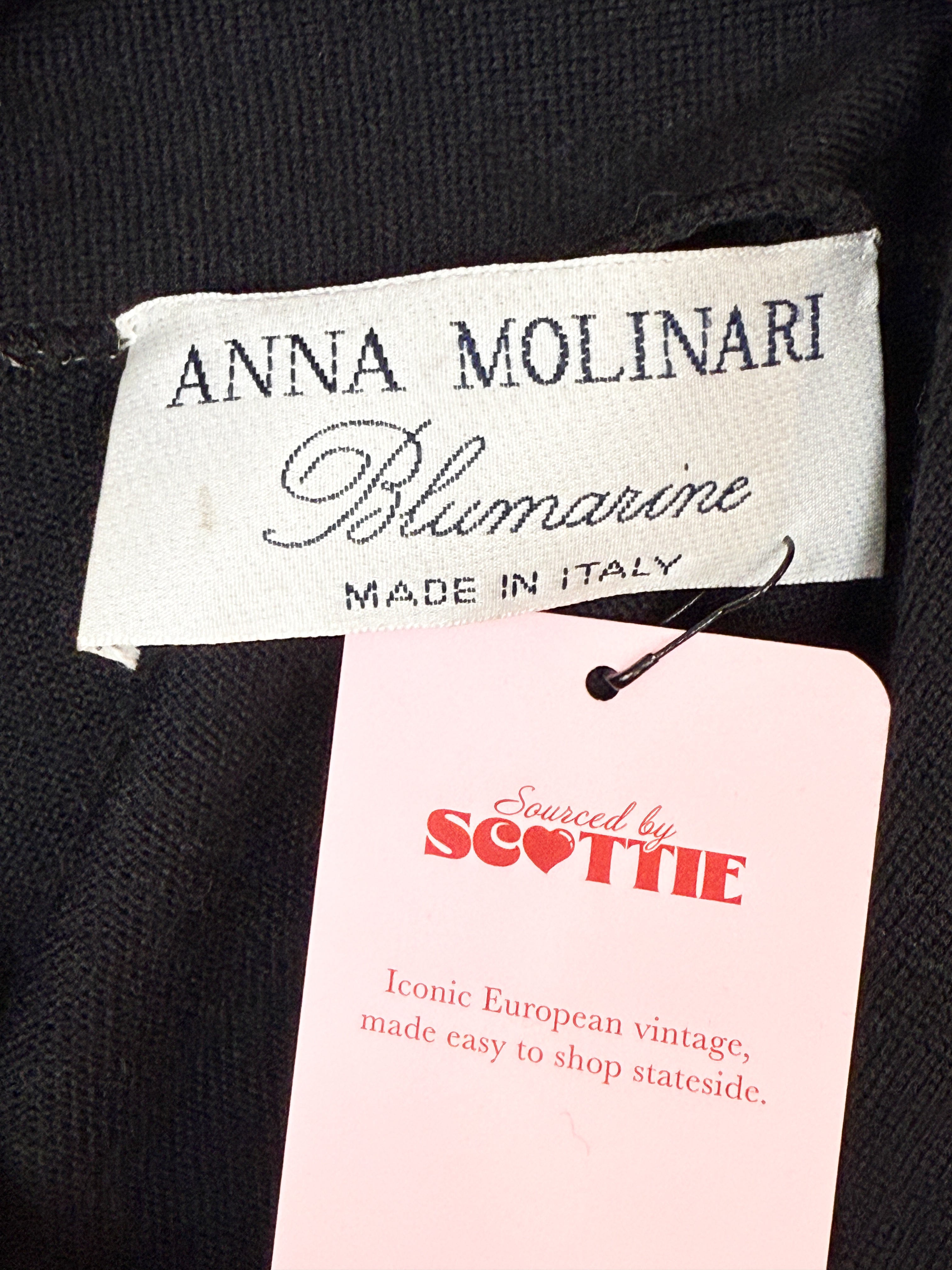 Anna Molinari Blumarine 100% Wool Black Button Front Cardigan - S