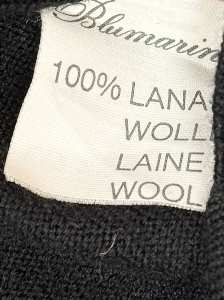 Anna Molinari Blumarine 100% Wool Black Button Front Cardigan - S