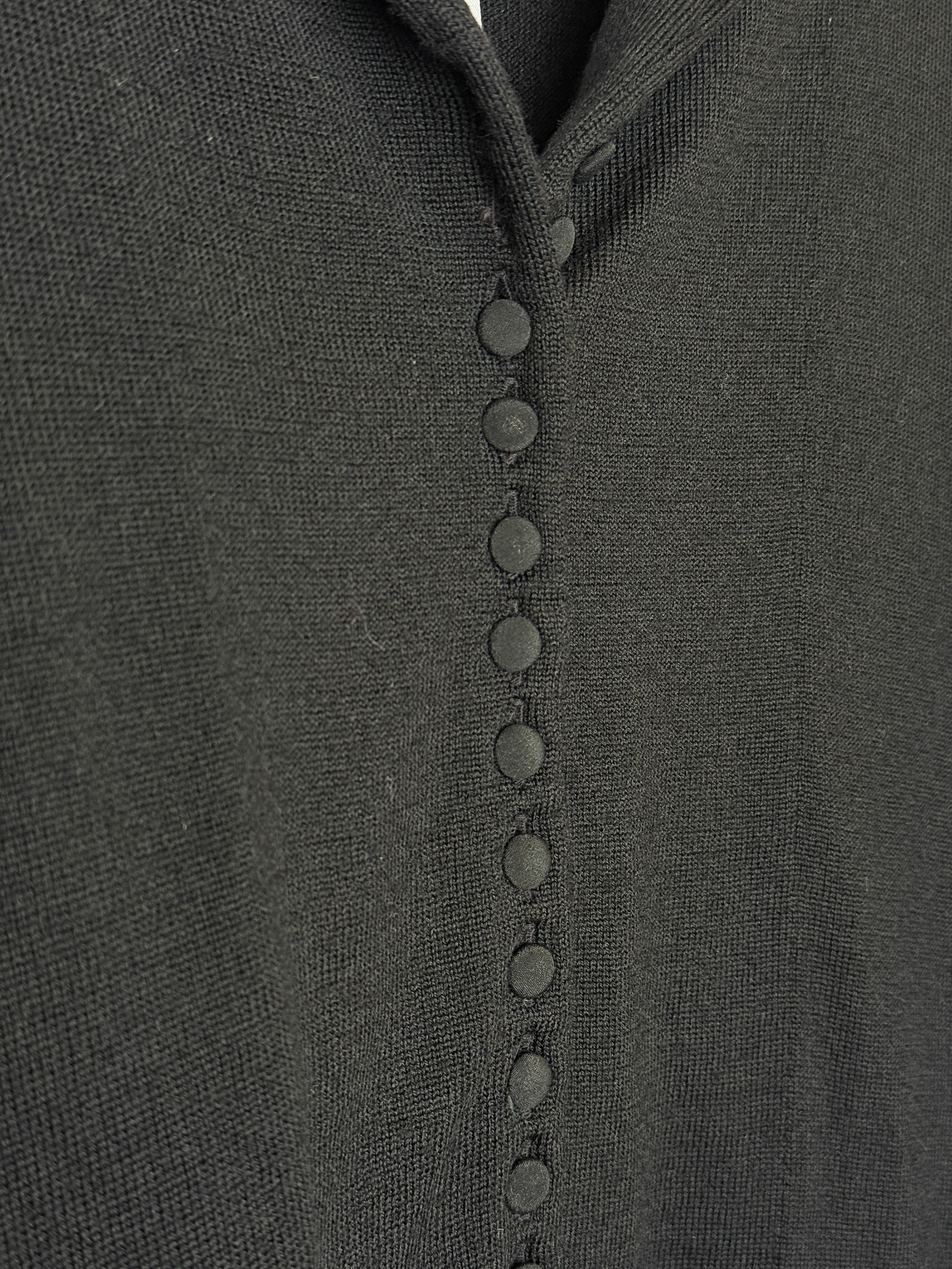 Anna Molinari Blumarine 100% Wool Black Button Front Cardigan - S