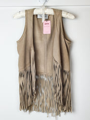 Blumarine Sand Suede Fringe Vest - As Is - S