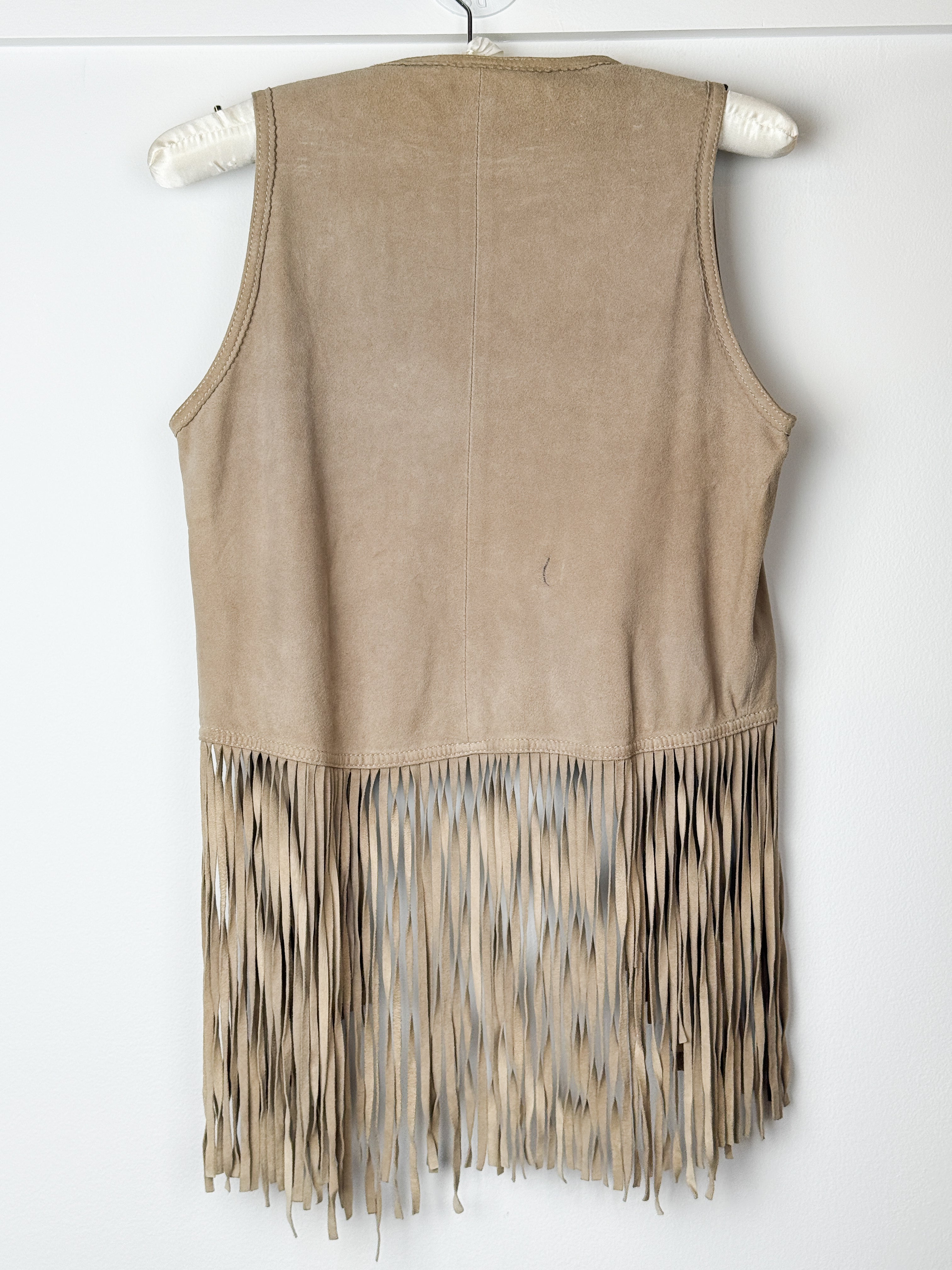 Blumarine Sand Suede Fringe Vest - As Is - S