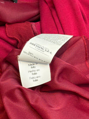 Roberta Scarpa 2000s Burgundy Chiffon Ruffle Chain Detail Midi Dress - S-M